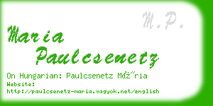 maria paulcsenetz business card